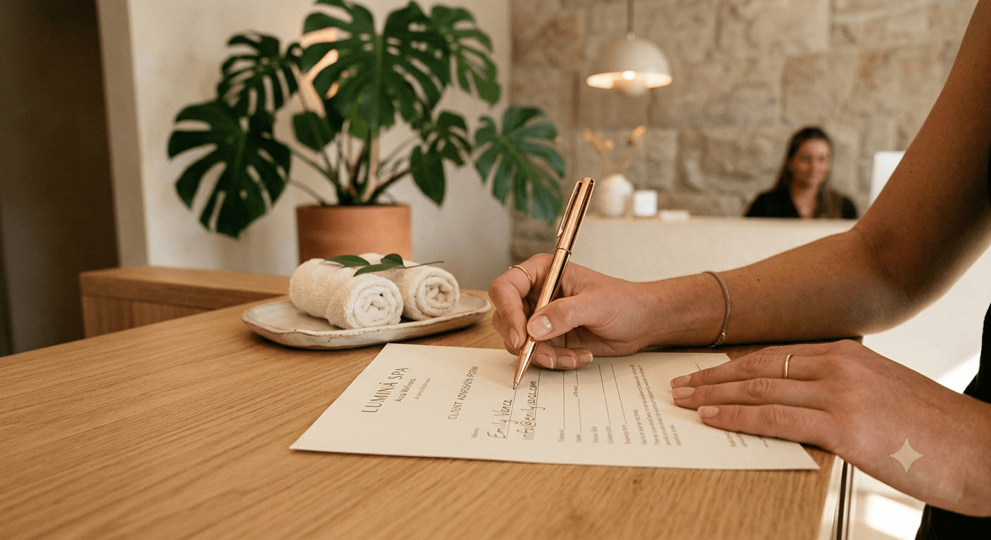 Client forms and processes for beauty professionals