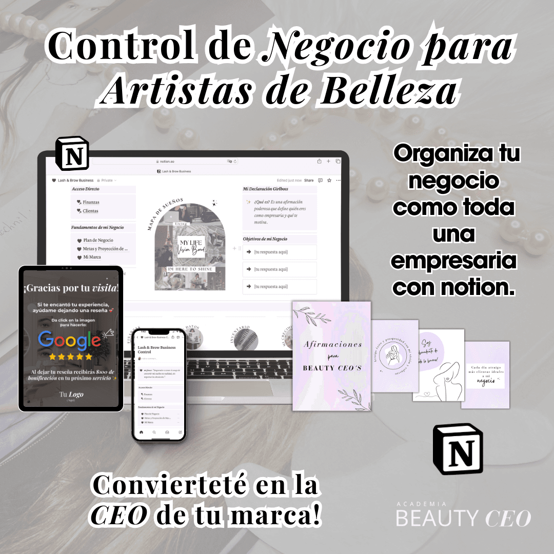 CONTROL DE NEGOCIOS PARA ARTISTAS DE BELLEZA ✨